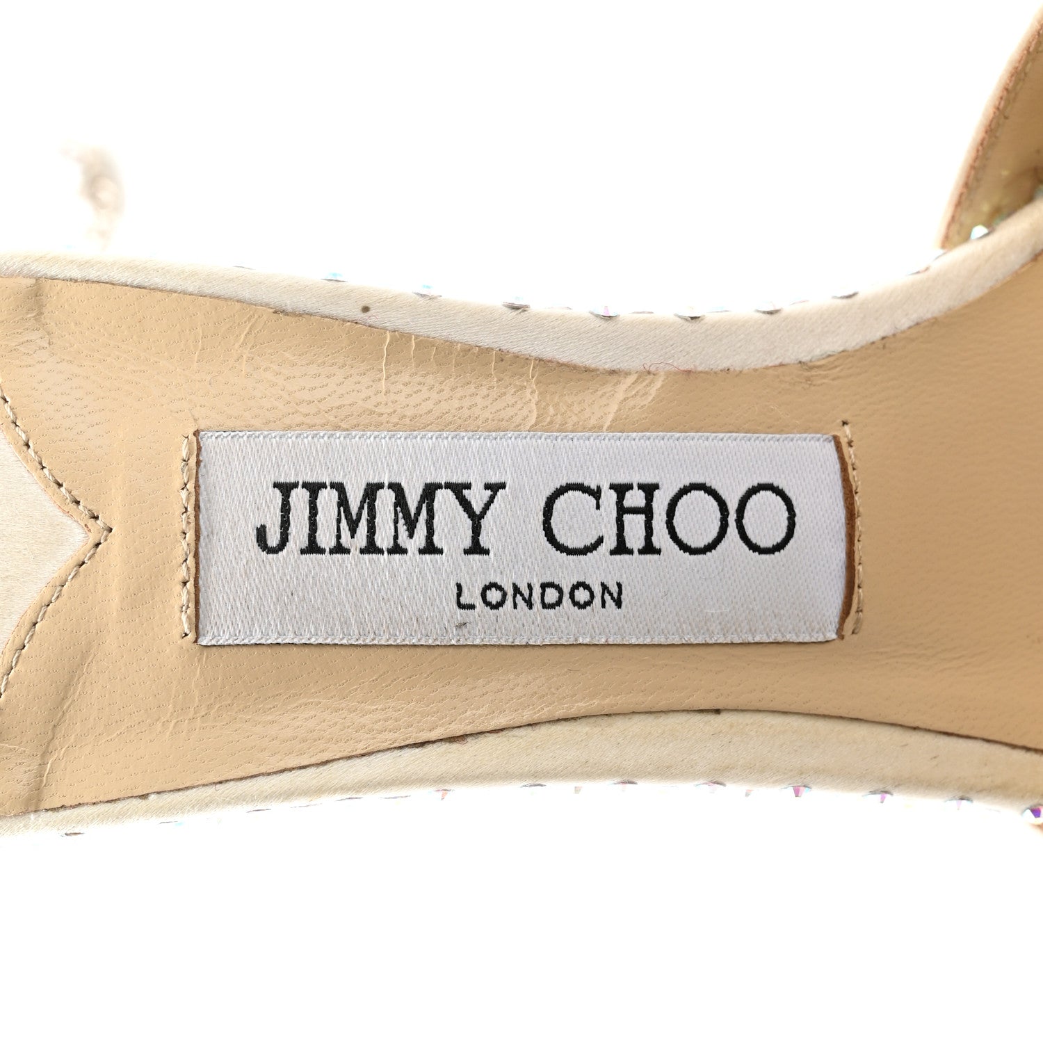 Jimmy Choo Satin Crystal Saeda 100 Pumps 38 Ivory 6 of 11