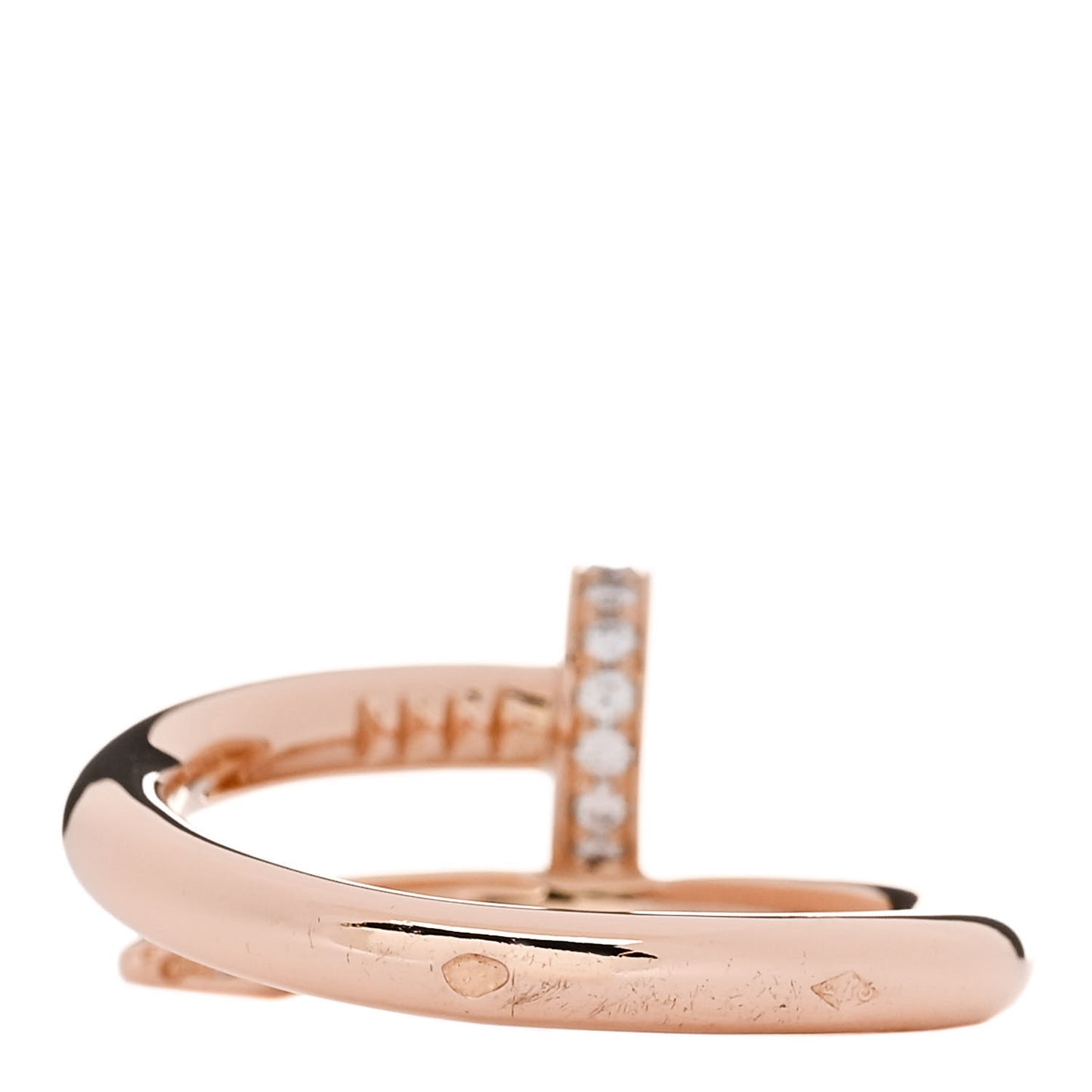 18K Pink Gold Diamond Juste Un Clou Ring 54 6.75