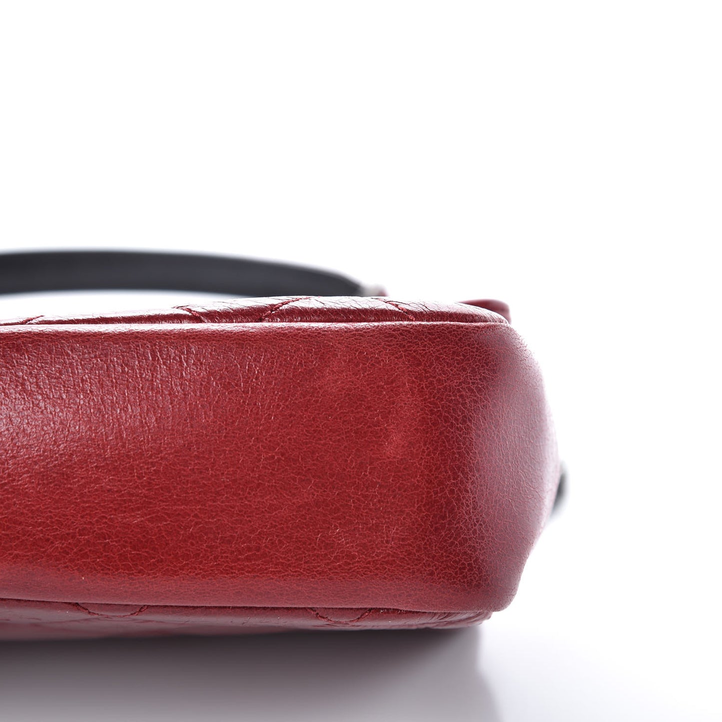 Glazed Calfskin Quilted Small Duo Color Flap Red