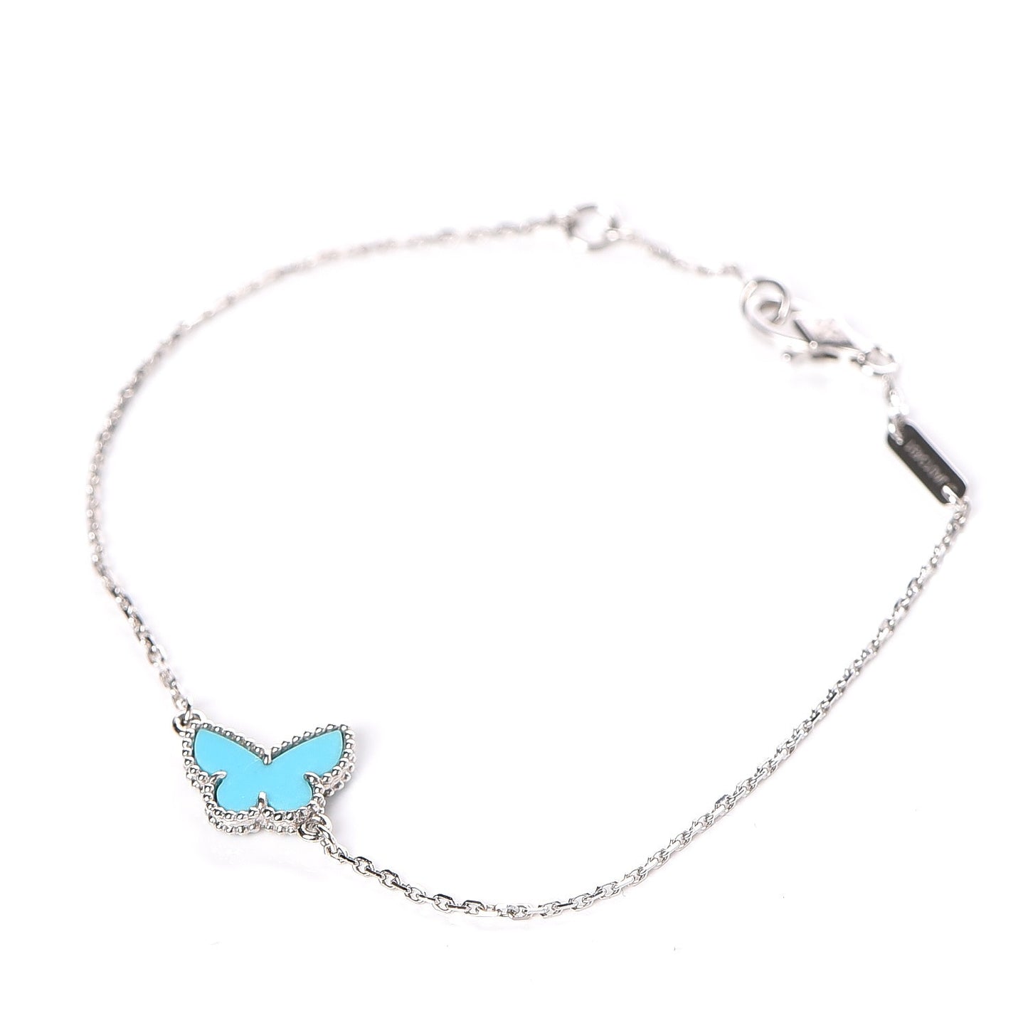18K White Gold Turquoise Sweet Alhambra Butterfly Bracelet