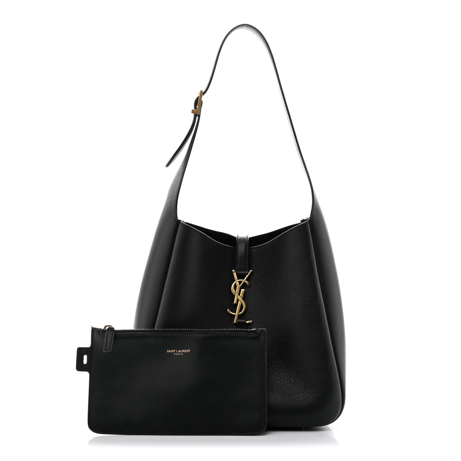 Saint Laurent Grained Calfskin Small Le 5 A 7 Soft Hobo Black 2 of 12