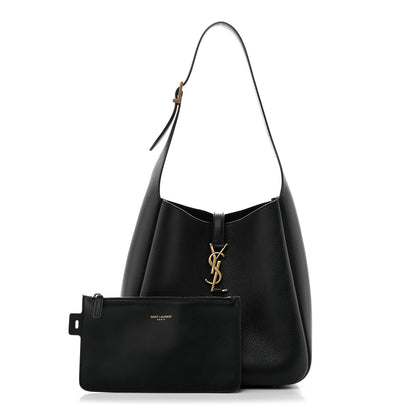 Saint Laurent Grained Calfskin Small Le 5 A 7 Soft Hobo Black 2 of 12