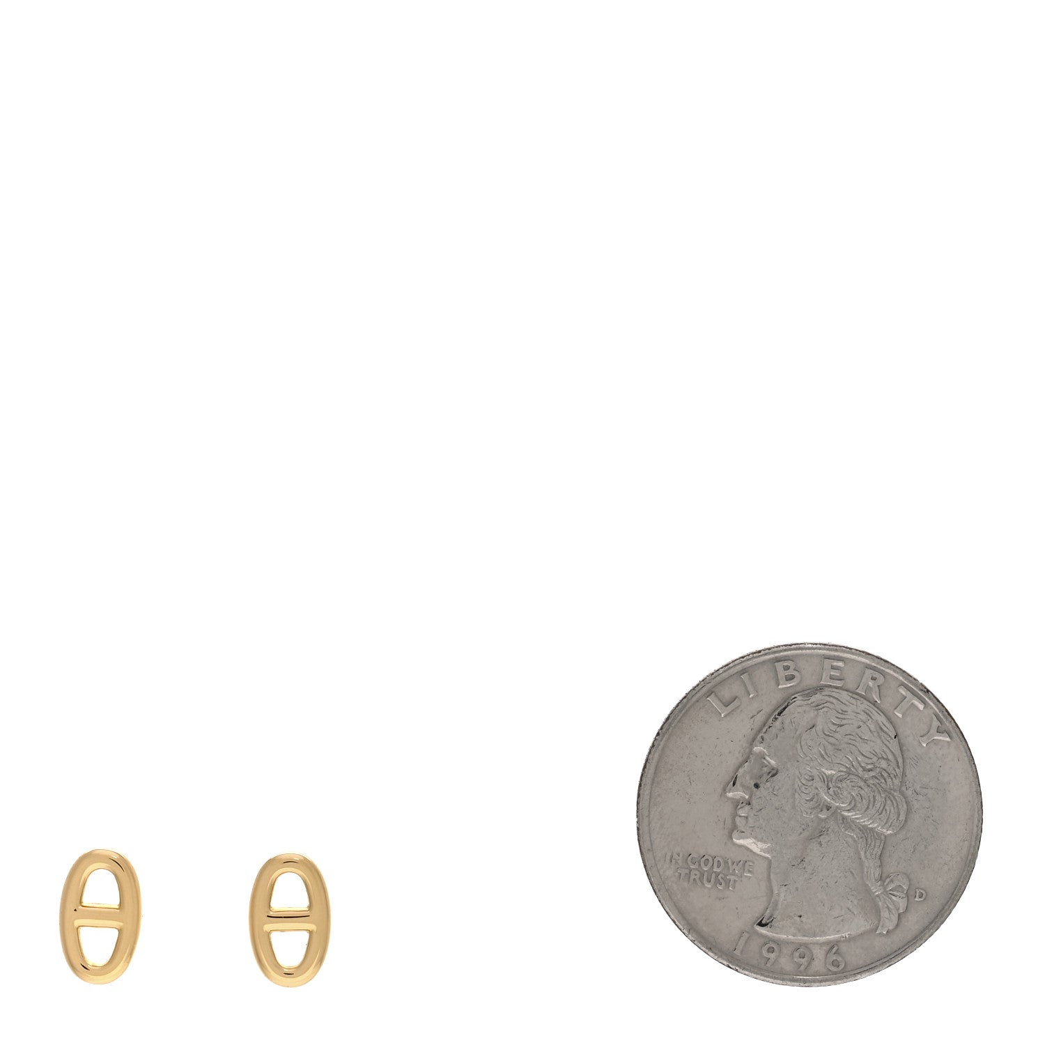 Hermes 18K Yellow Gold TPM Farandole Stud Earrings 2 of 5