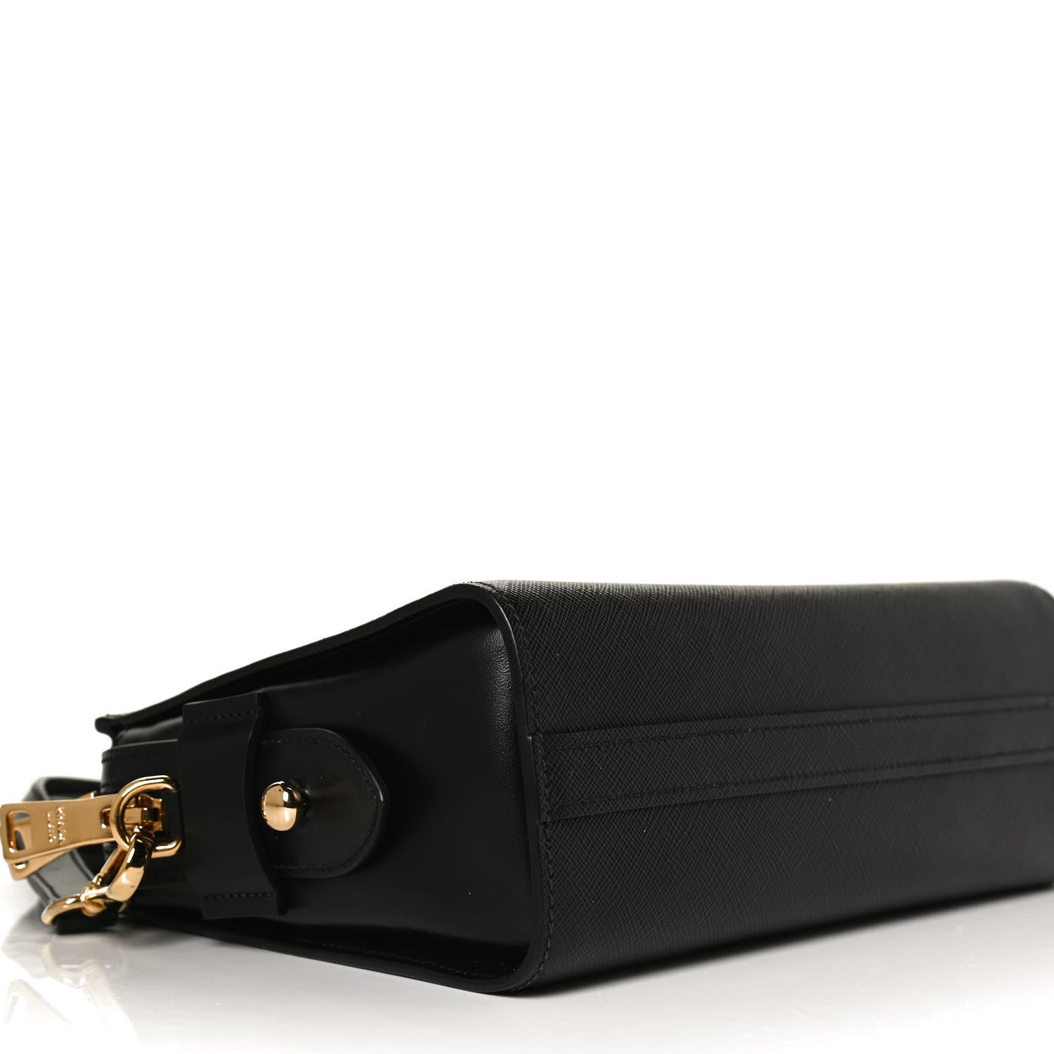 Prada Saffiano City Calfskin Esplanade Crossbody Bag Black 8 of 11