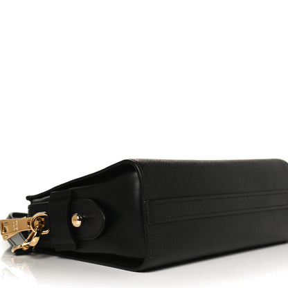 Prada Saffiano City Calfskin Esplanade Crossbody Bag Black 8 of 11
