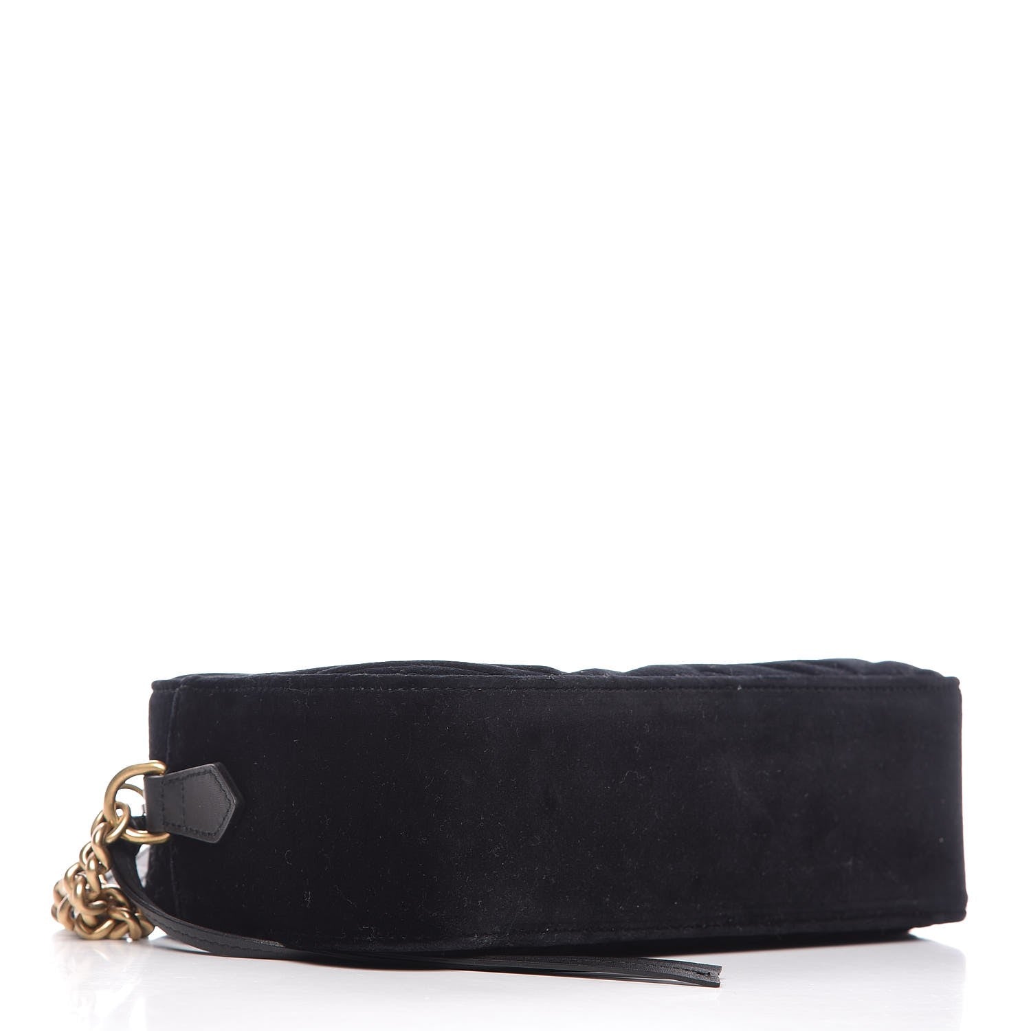 Gucci Velvet Matelasse Small GG Marmont Chain Shoulder Bag Black 4 of 7