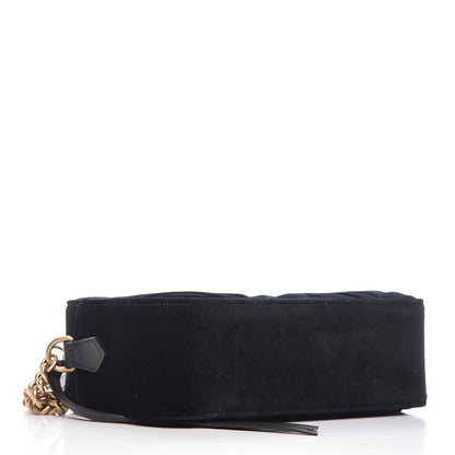 Gucci Velvet Matelasse Small GG Marmont Chain Shoulder Bag Black 4 of 7