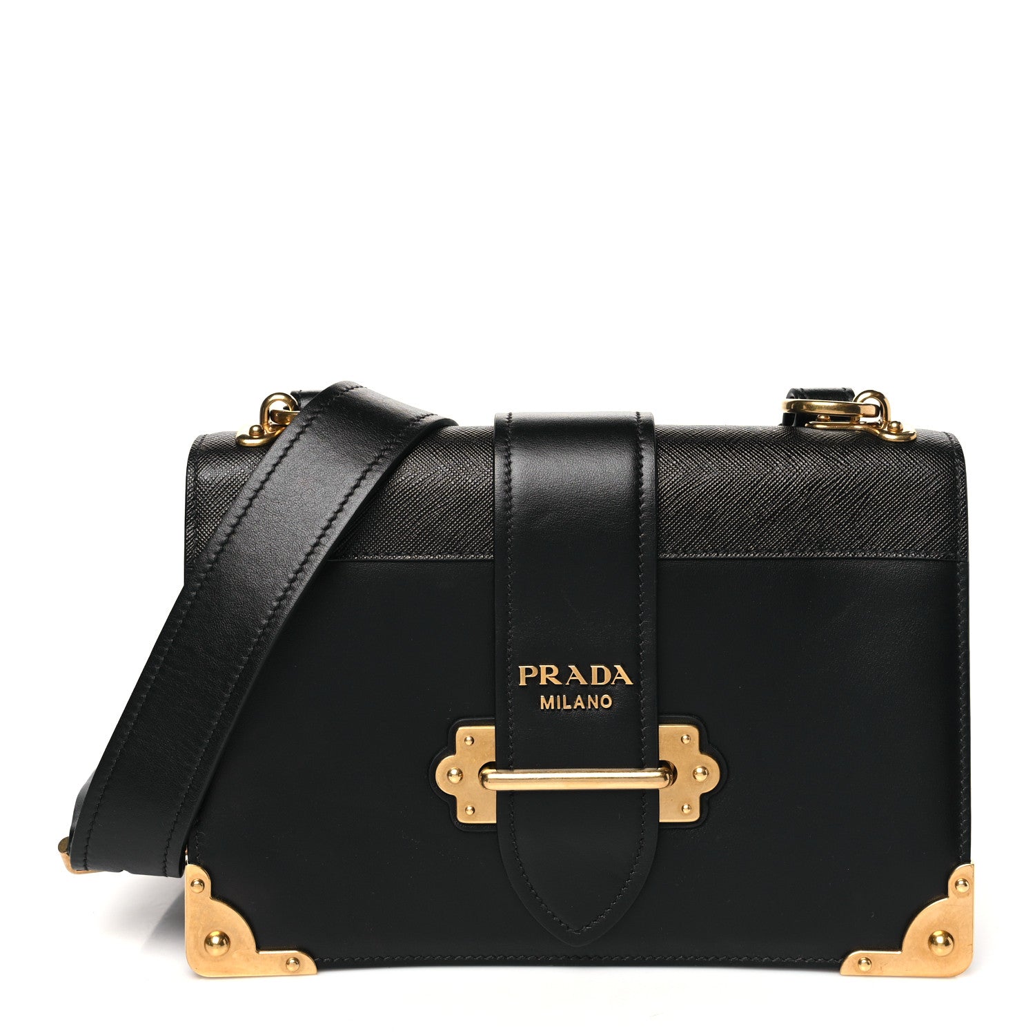 Prada City Calf Saffiano Cahier Bag Black 1 of 9