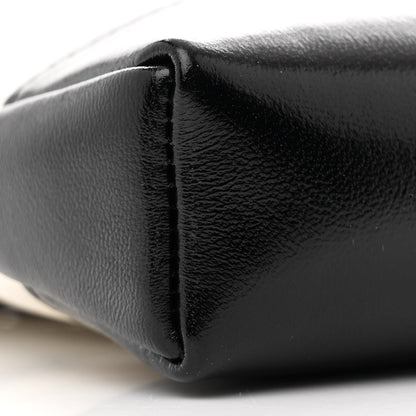Chanel Shiny Crumpled Calfskin Quilted Nano 31 Shopping Bag White Black 9 of 11