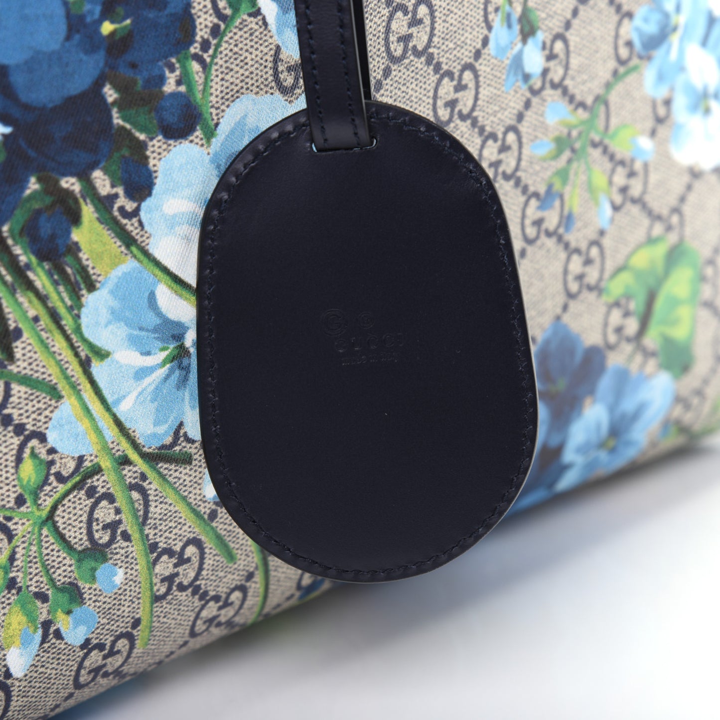 GG Supreme Monogram Blooms Small Reversible Tote Beige Blue Navy