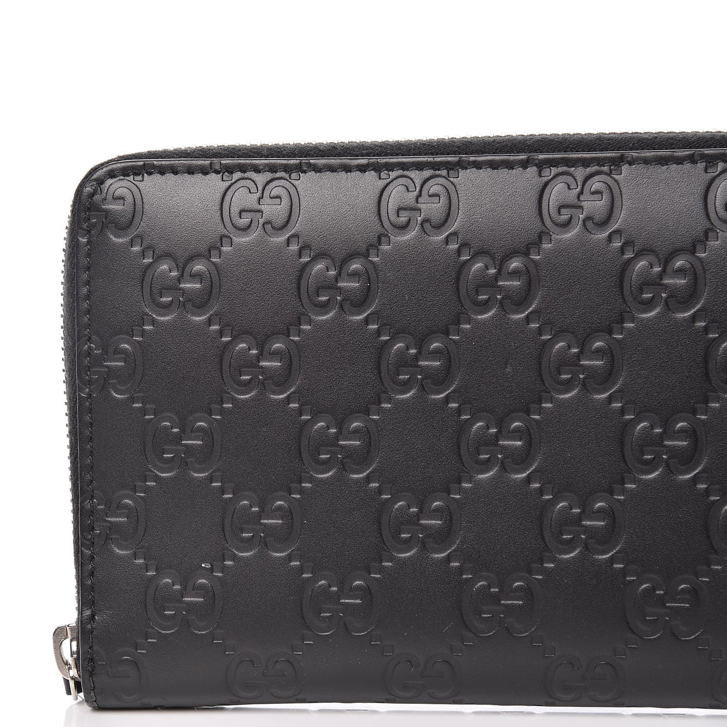 Guccissima Signature Zip Around Organizer Wallet Black