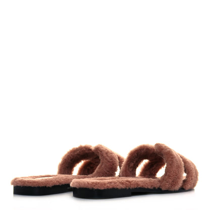 Hermes Woolskin Oran Sandals 35 Rose Aube 4 of 8