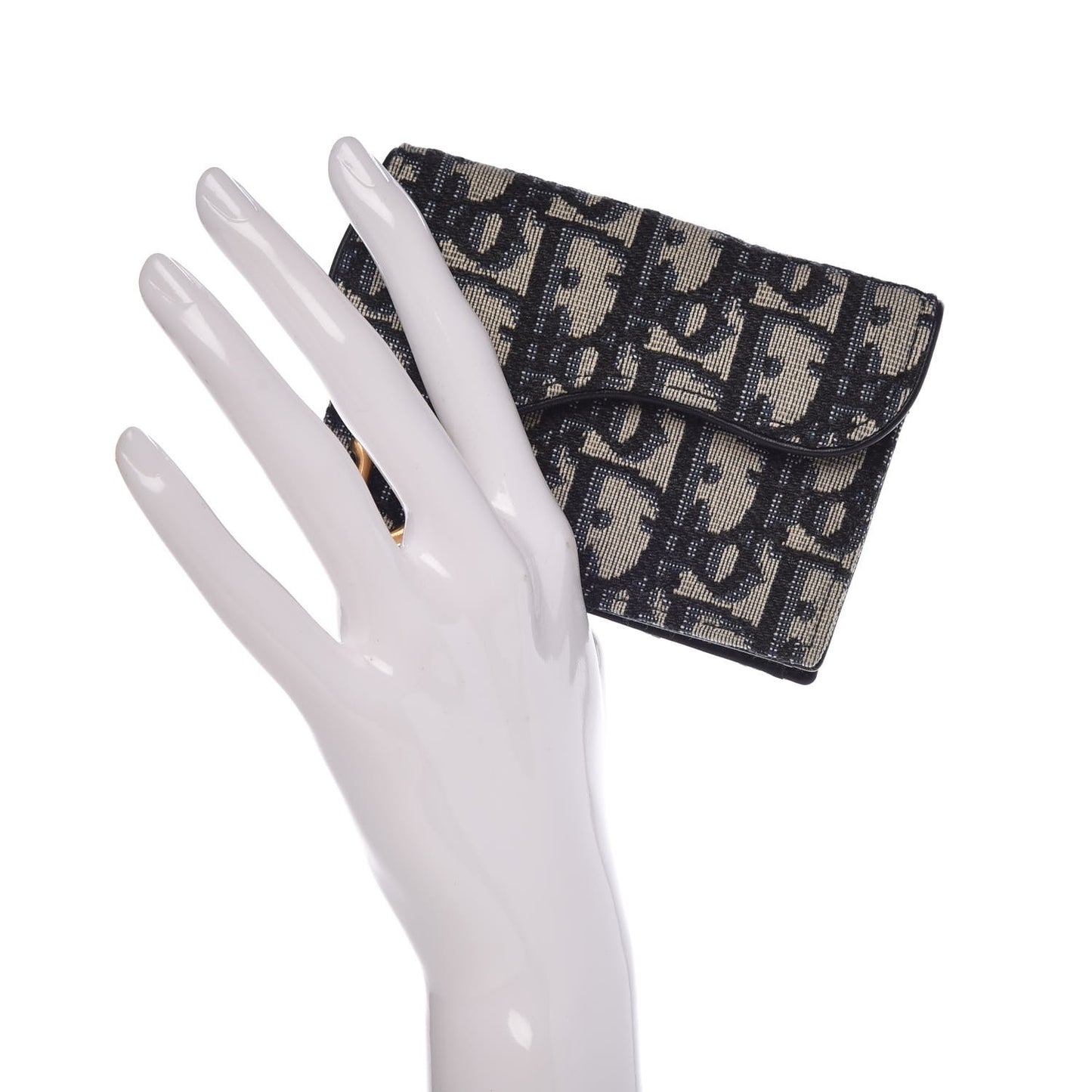 Oblique Saddle Card Holder Blue
