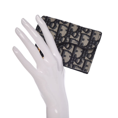 Christian Dior Oblique Saddle Card Holder Blue 2 of 8