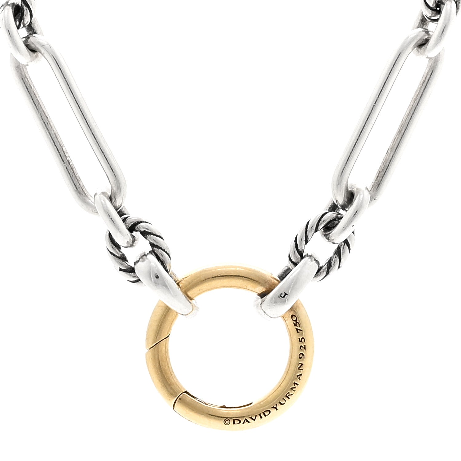 David Yurman Sterling Silver 18K Yellow Gold Lexington Chain Necklace 5 of 5