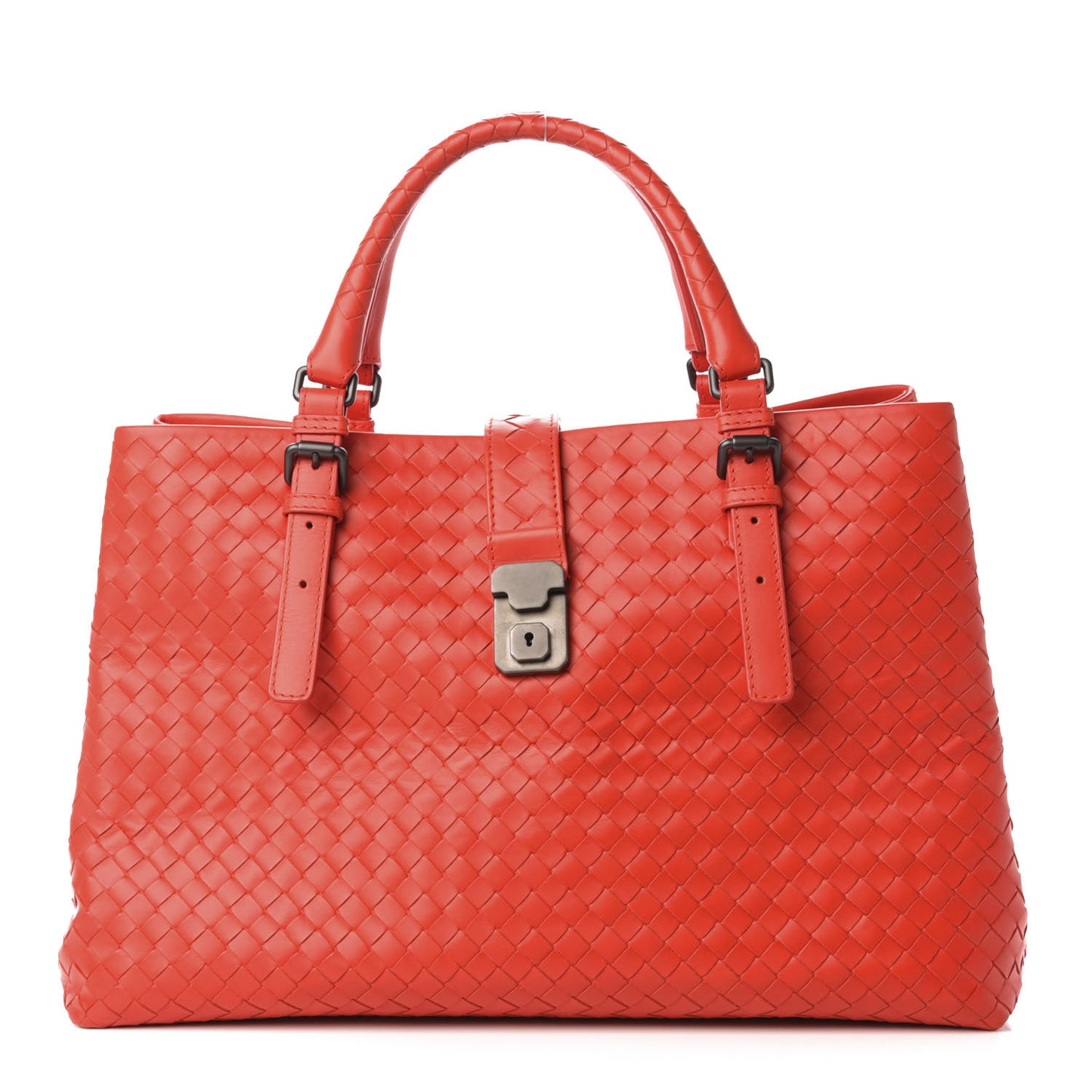 Nappa Intrecciato Medium Roma Tote Red