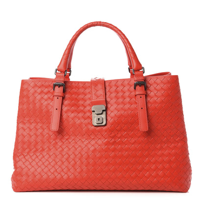 Bottega Veneta Nappa Intrecciato Medium Roma Tote Red 1 of 10