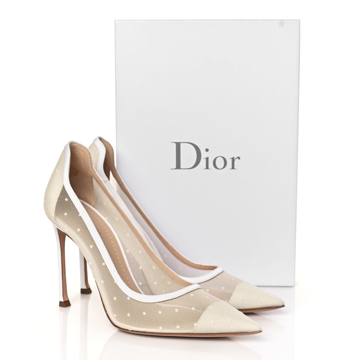 Mesh Plumetis Tulle D-Moi Pumps 39.5 White