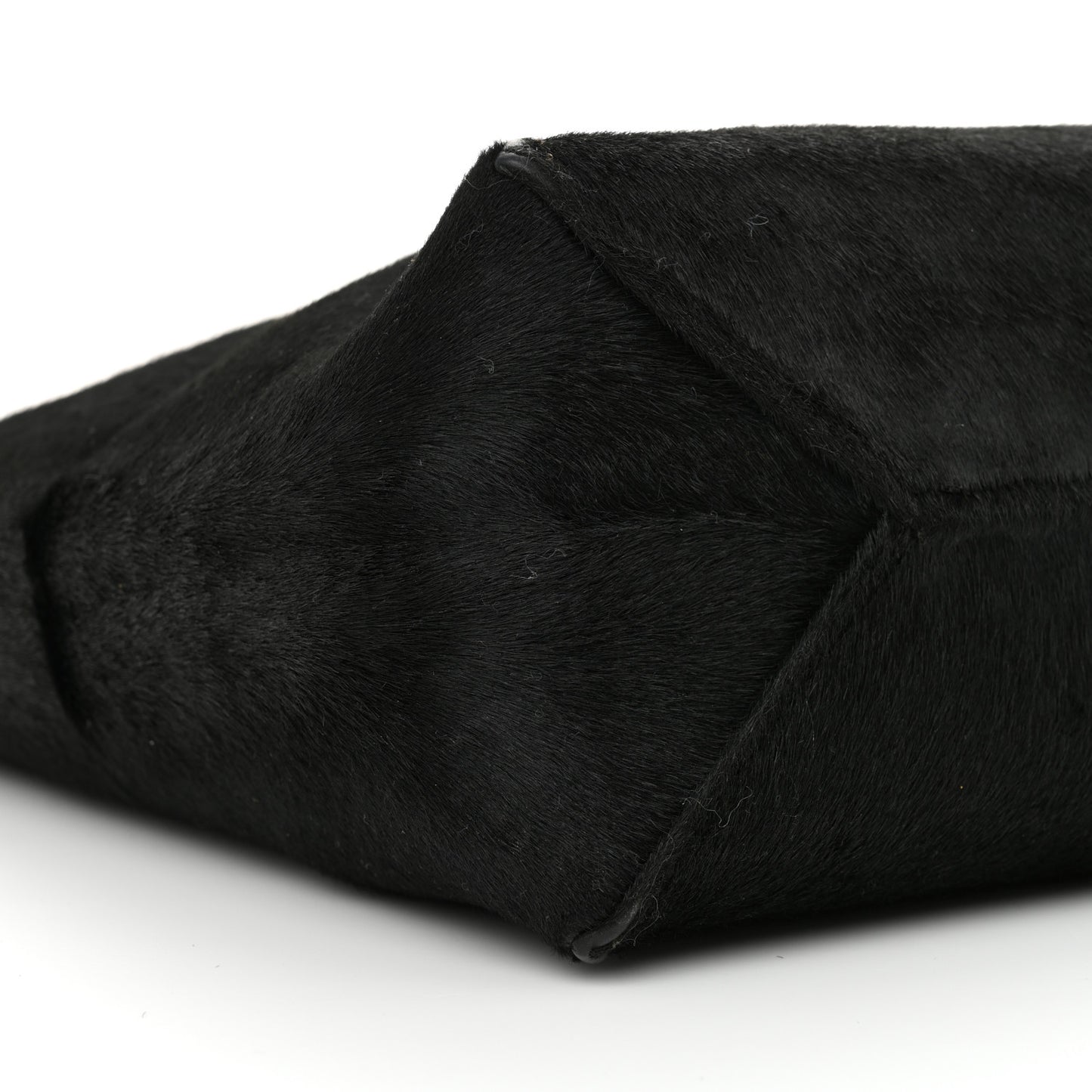 Pony Hair Medium Puzzle Fold Tote Black