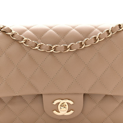 Chanel Caviar Quilted Medium Double Flap Beige 8 of 12