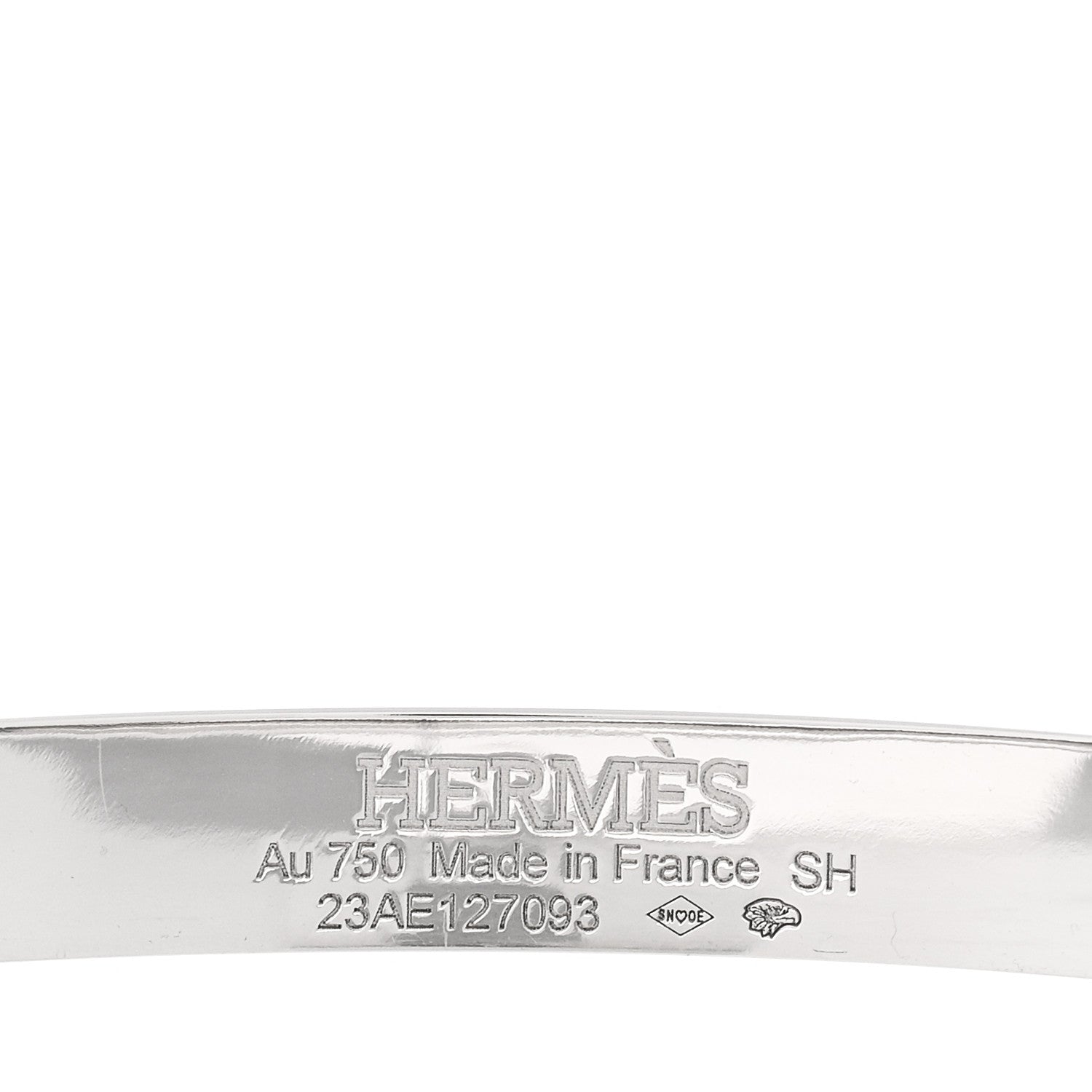 Hermes 18K White Gold Diamond PM Kelly Pave Bracelet SH 3 of 4