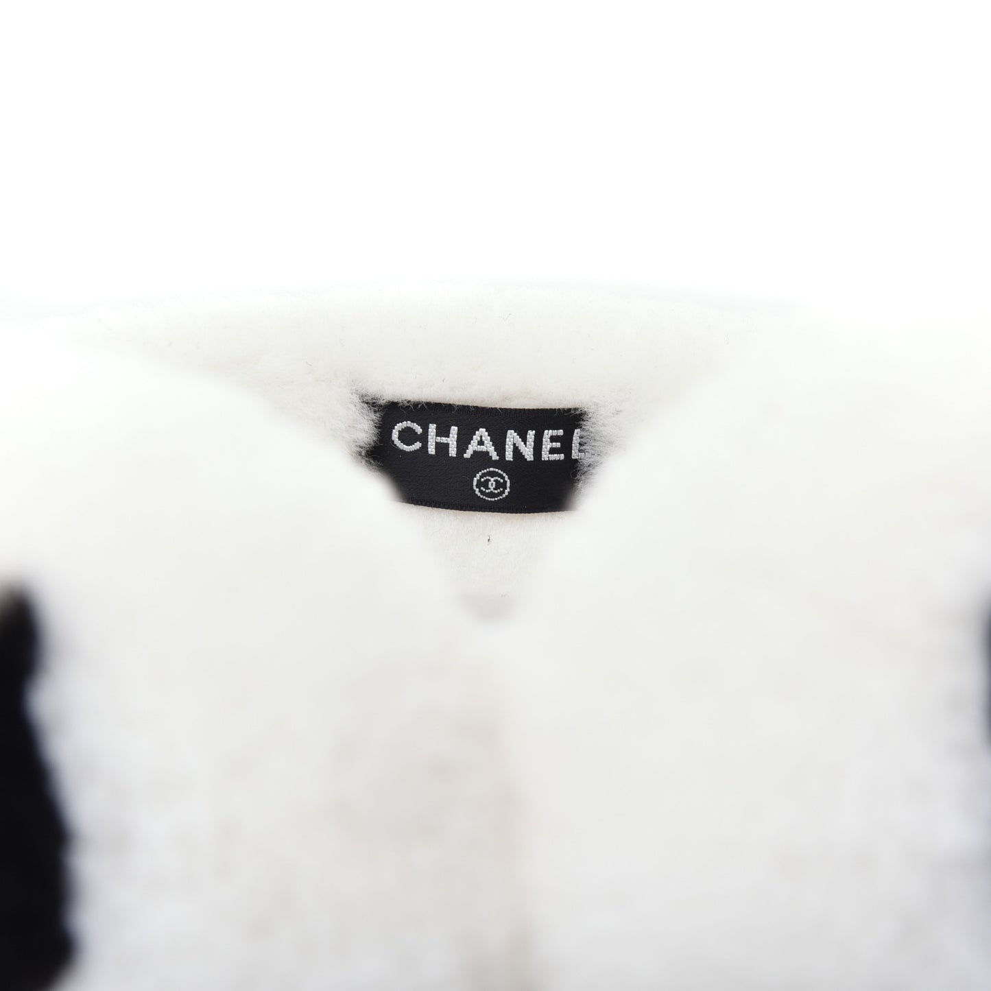 Shearling CC Ear Muffs White Black