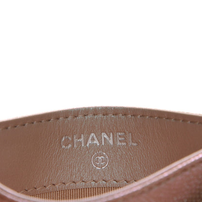 Chanel Metallic Caviar Chevron Quilted Card Holder Light Gold 6 of 9