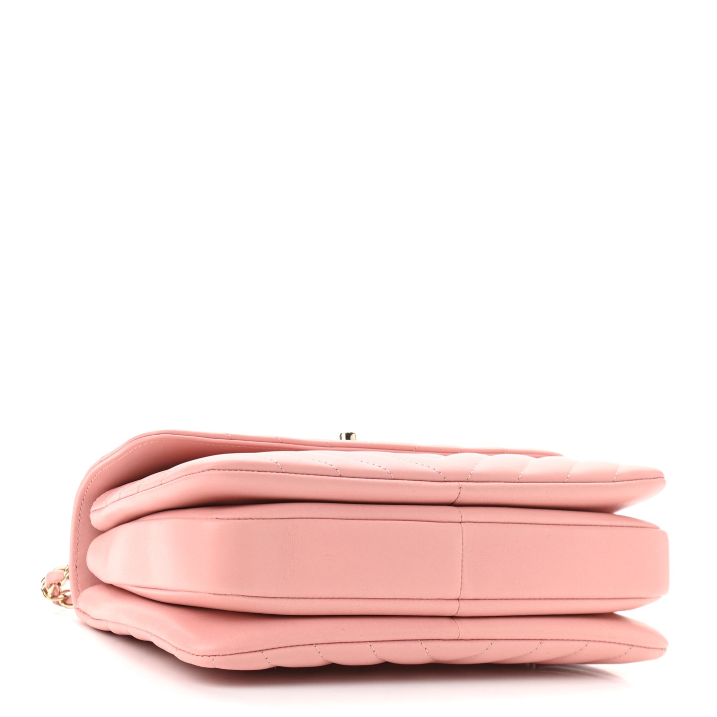 Lambskin Chevron Quilted Small Trendy CC Dual Handle Flap Bag Light Pink