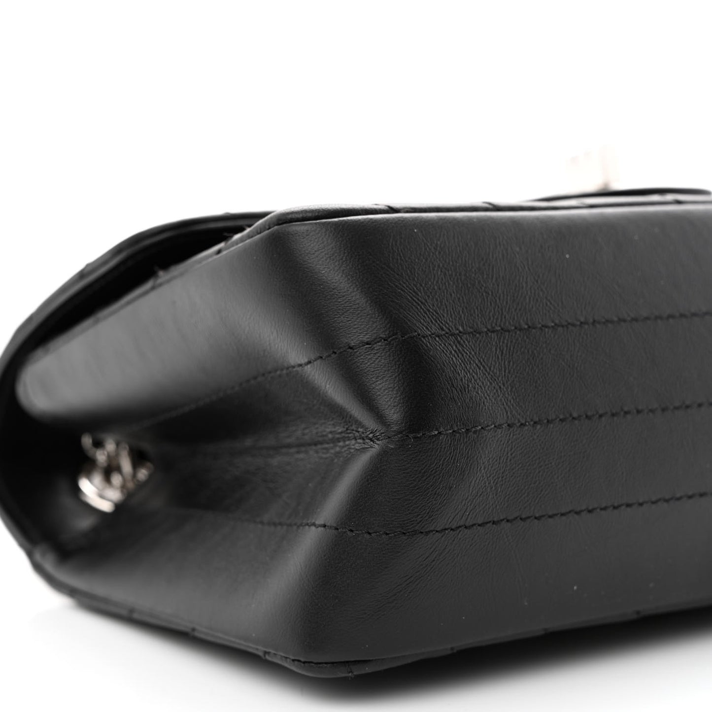 Aged Calfskin Chevron Quilted 2.55 Reissue Mini Flap Black