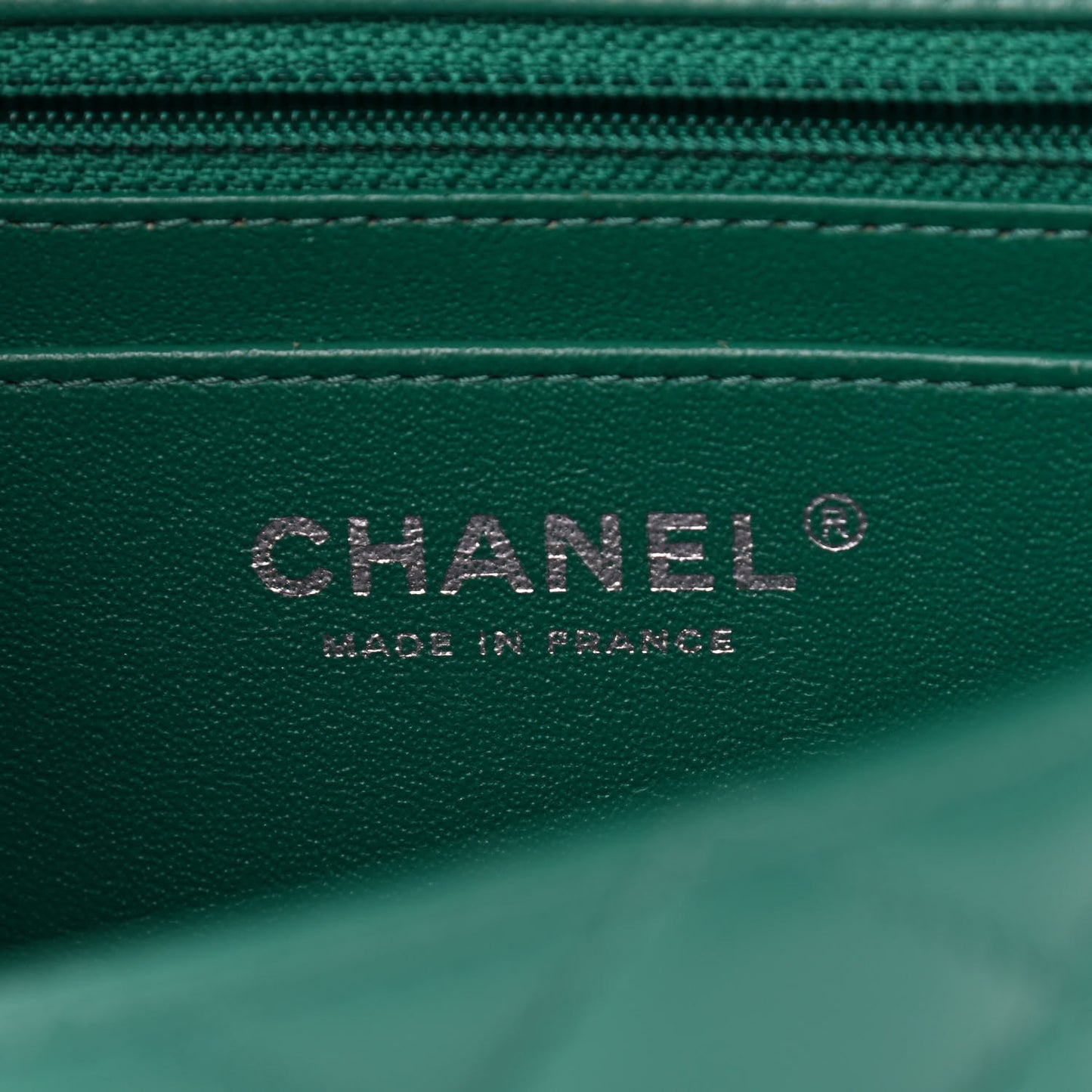 Lambskin Quilted Mini Rectangular Flap Green