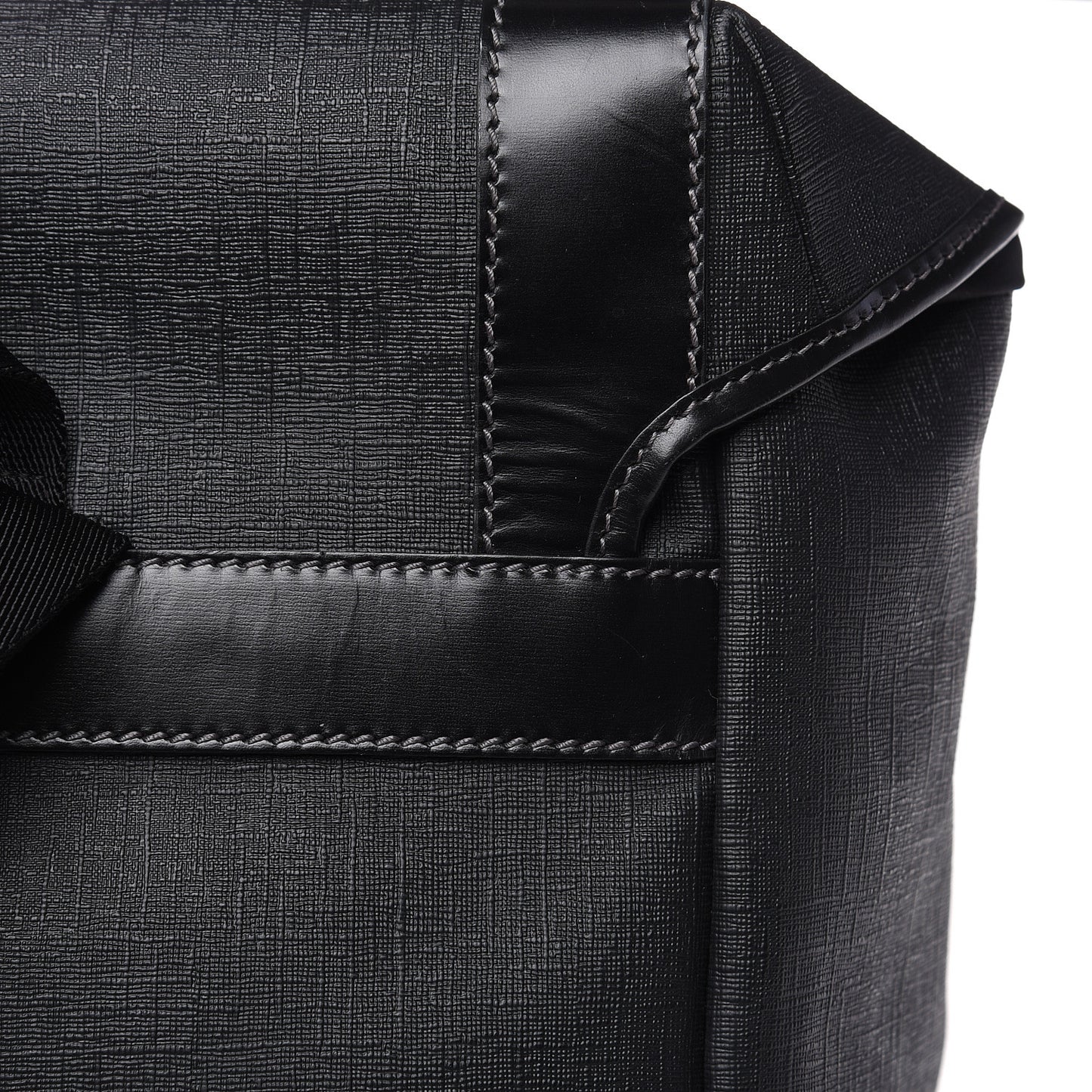 Coated Canvas Interlocking G Double Buckle Backpack Black