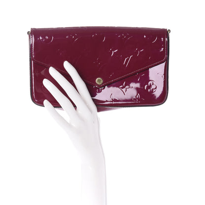 Louis Vuitton Vernis Felicie Chain Wallet Magenta 2 of 9