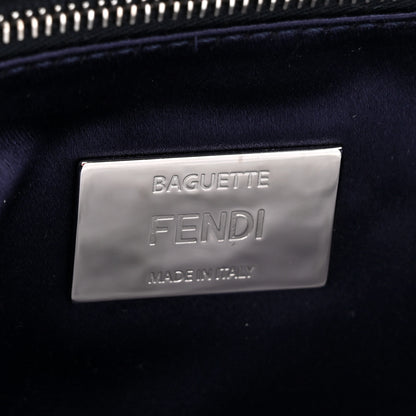 Fendi Velvet Crystal Embellished Baguette Midnight 6 of 10