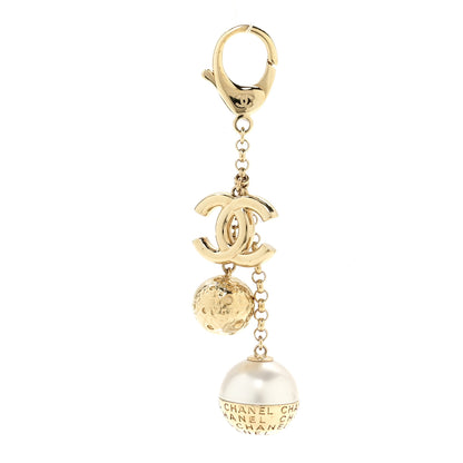 Chanel Metal Pearl CC Key Chain Gold 1 of 4