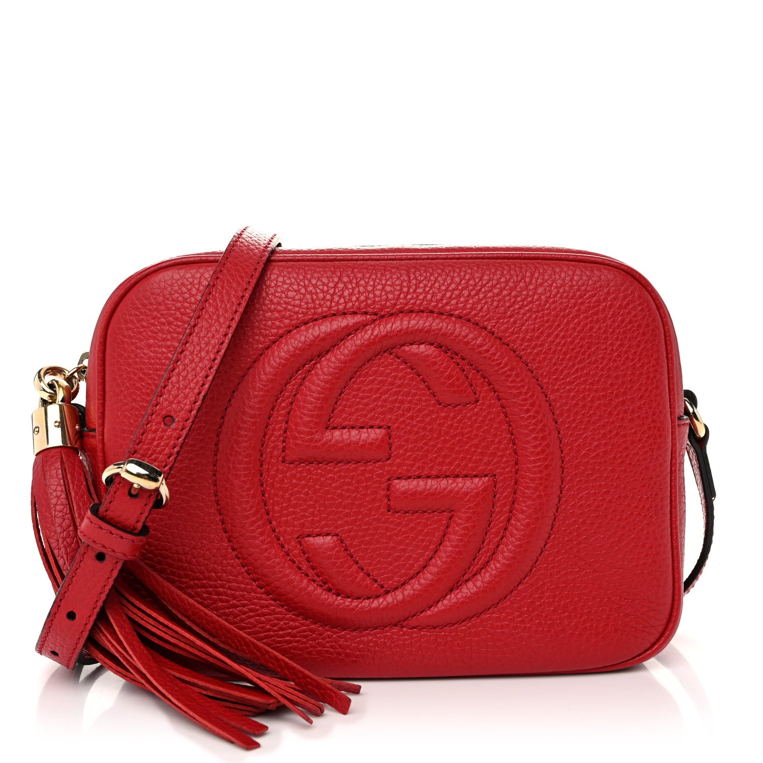 Gucci Pebbled Calfskin Small Soho Disco Bag Vibrant Red 1 of 10