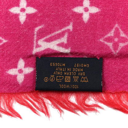 Louis Vuitton Wool Monogram Telling Stole Red 3 of 4