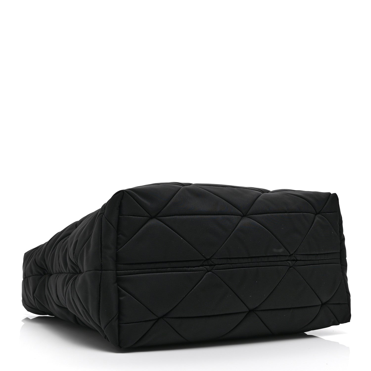Prada Re-Nylon Nappa Triangle Quilted Padded Medium Double Handled Zip Tote Black 4 of 10