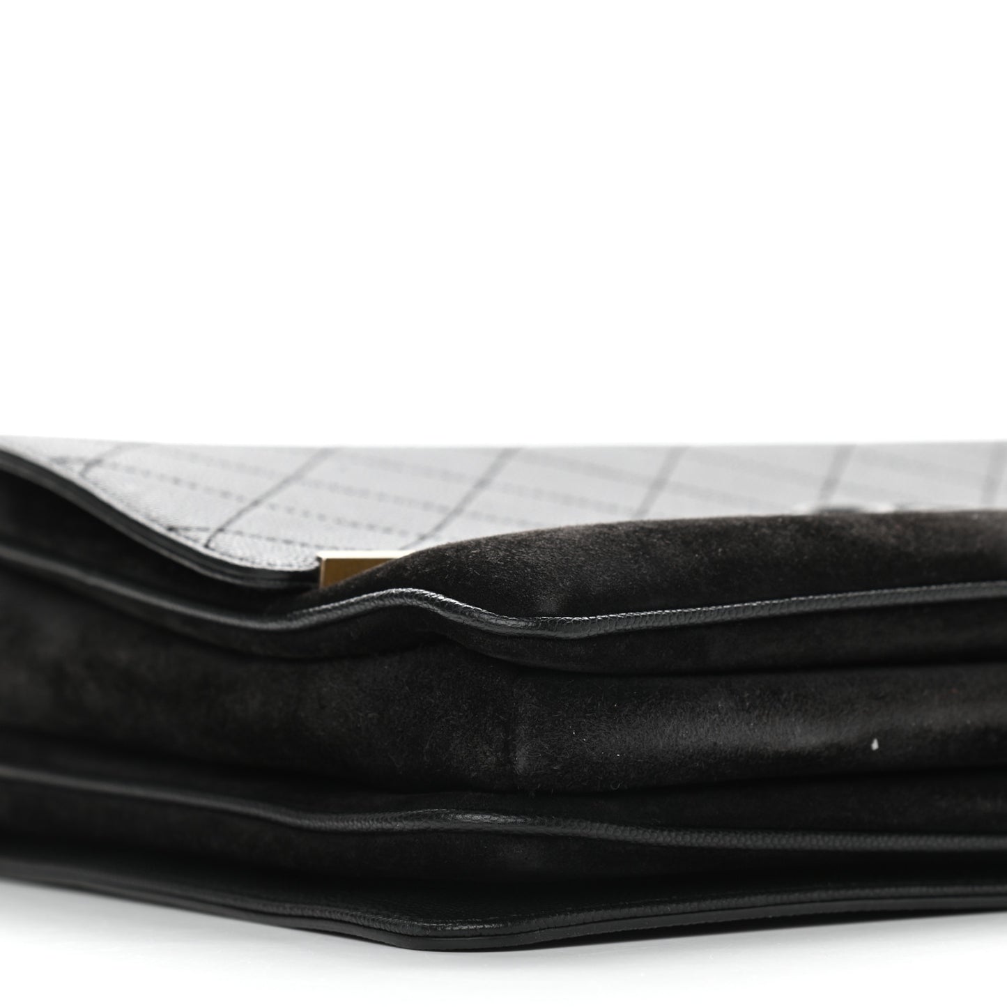 Caviar Suede Stitched Lady Coco Flap Black