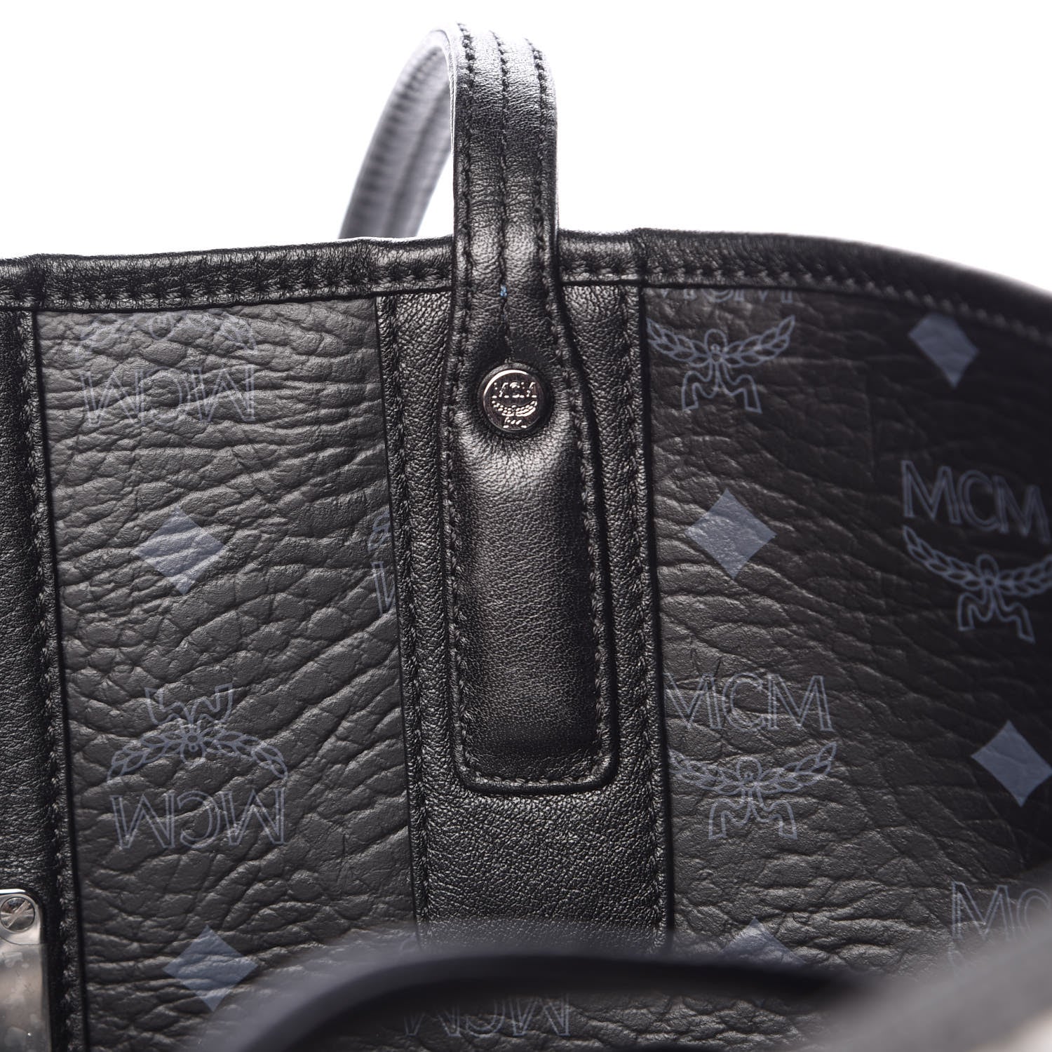 MCM Visetos Large Liz Reversible Shopper Tote Black 24 of 35