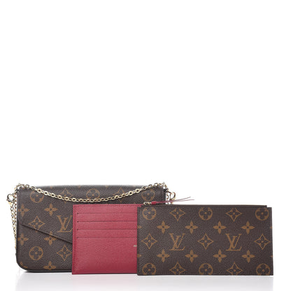 Louis Vuitton Monogram Pochette Felicie Chain Wallet Fuchsia 3 of 13