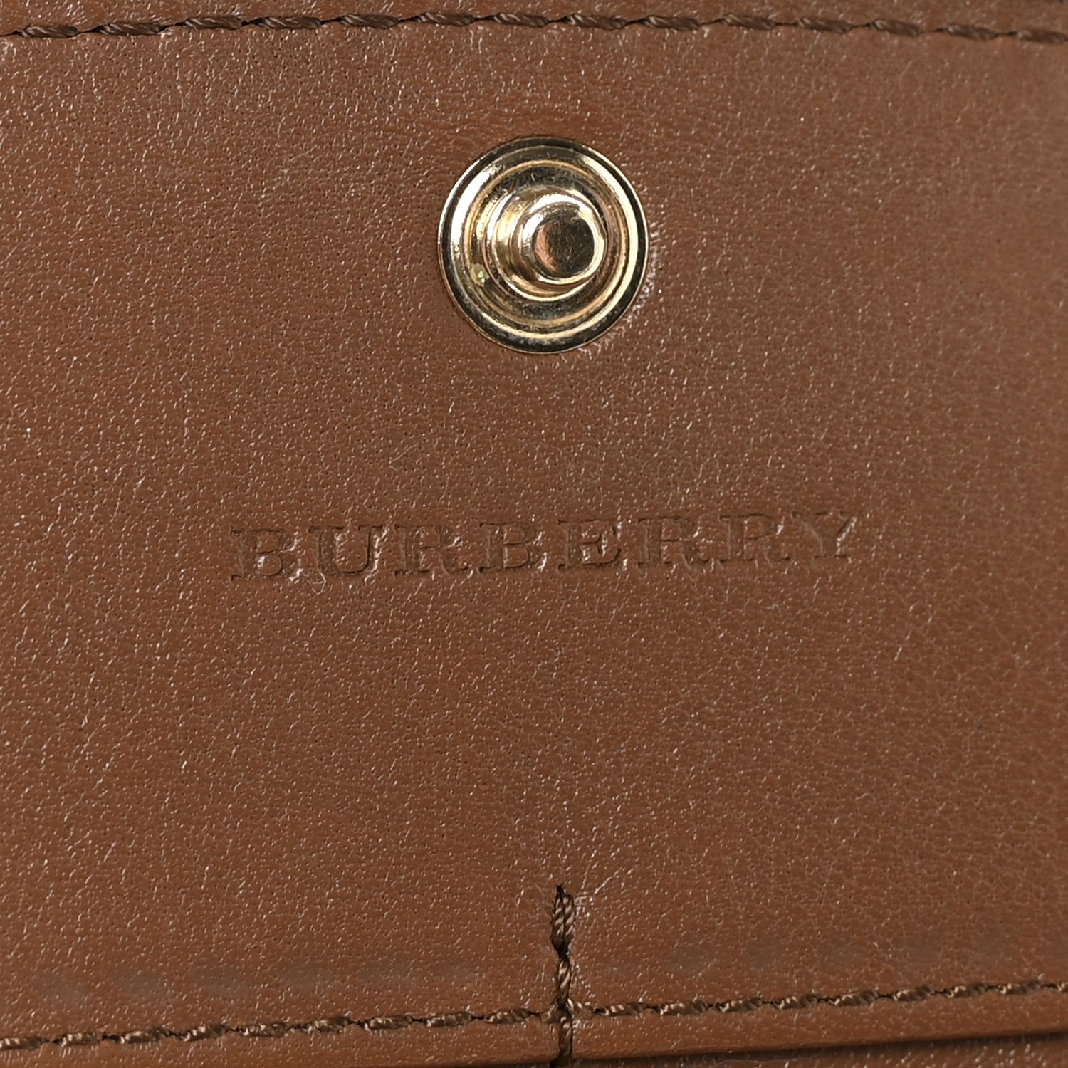 Burberry Calfskin Horseferry Check Porter Continental Wallet Tan 6 of 6