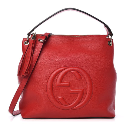 Gucci Pebbled Calfskin Large Soho Hobo Tabasco Red 1 of 8