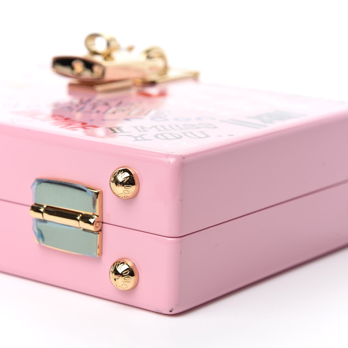 Acrylic Graffiti Printed Box Crossbody Bag Pink