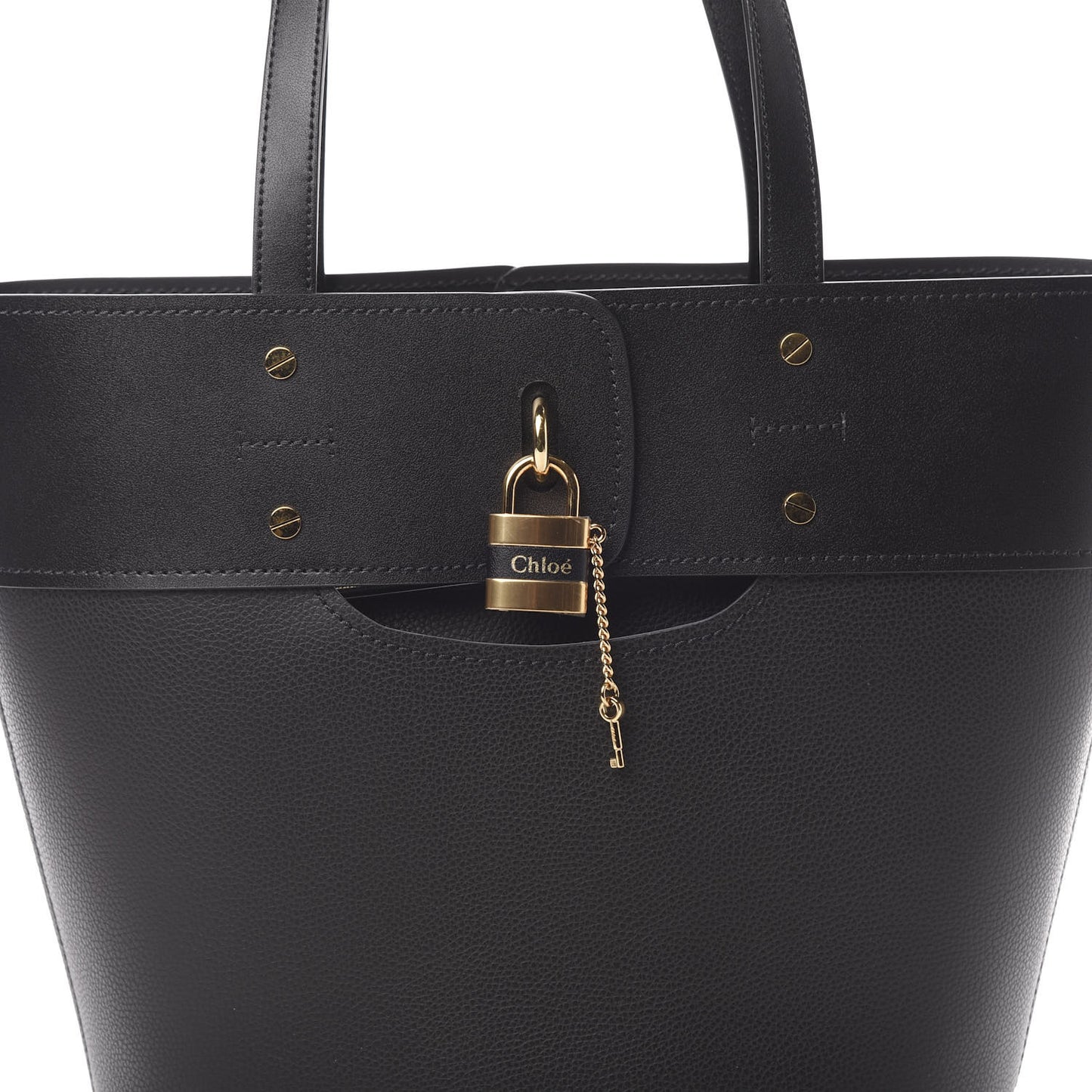 Smooth Grained Calfskin Small Aby Tote Black
