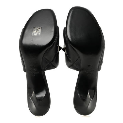 Valentino Garavani Nappa Quilted Monochrome Roman Stud 65mm Slide Sandals 39.5 Black 6 of 10