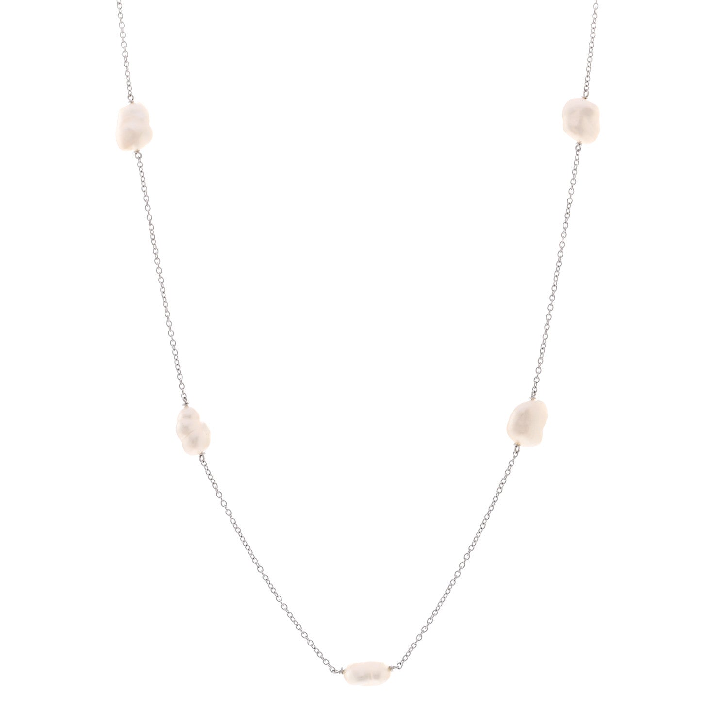 Tiffany Platinum Freshwater Cultured Pearl 6-7mm Elsa Peretti Pearls By The Yard Necklace 1 of 5