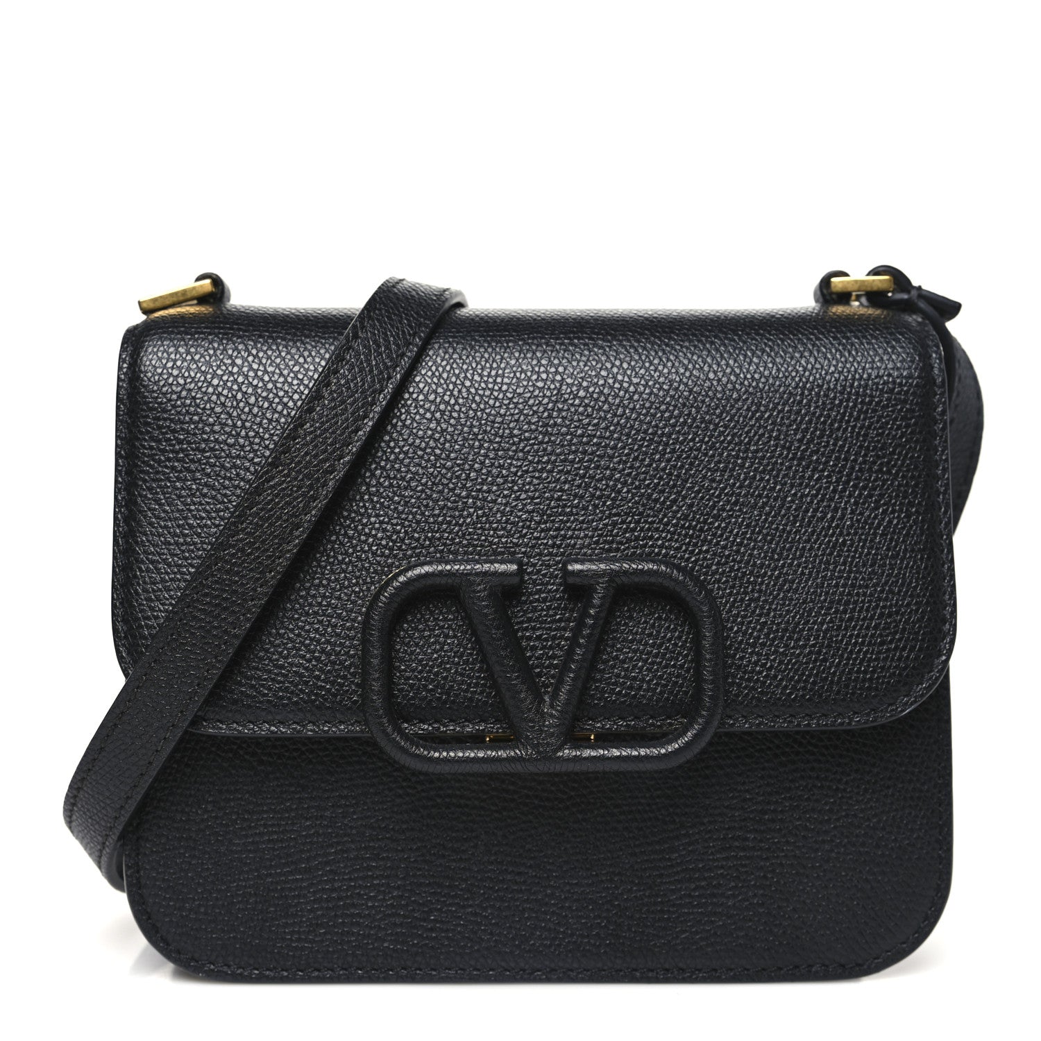 Valentino Garavani Grainy Calfskin Small VSling Shoulder Bag Black 1 of 9