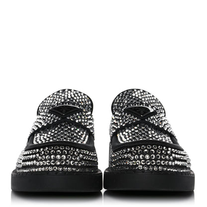 Prada Satin Crystal Metal Triangle Logo Mens Loafers 8 Crystal 2 of 9