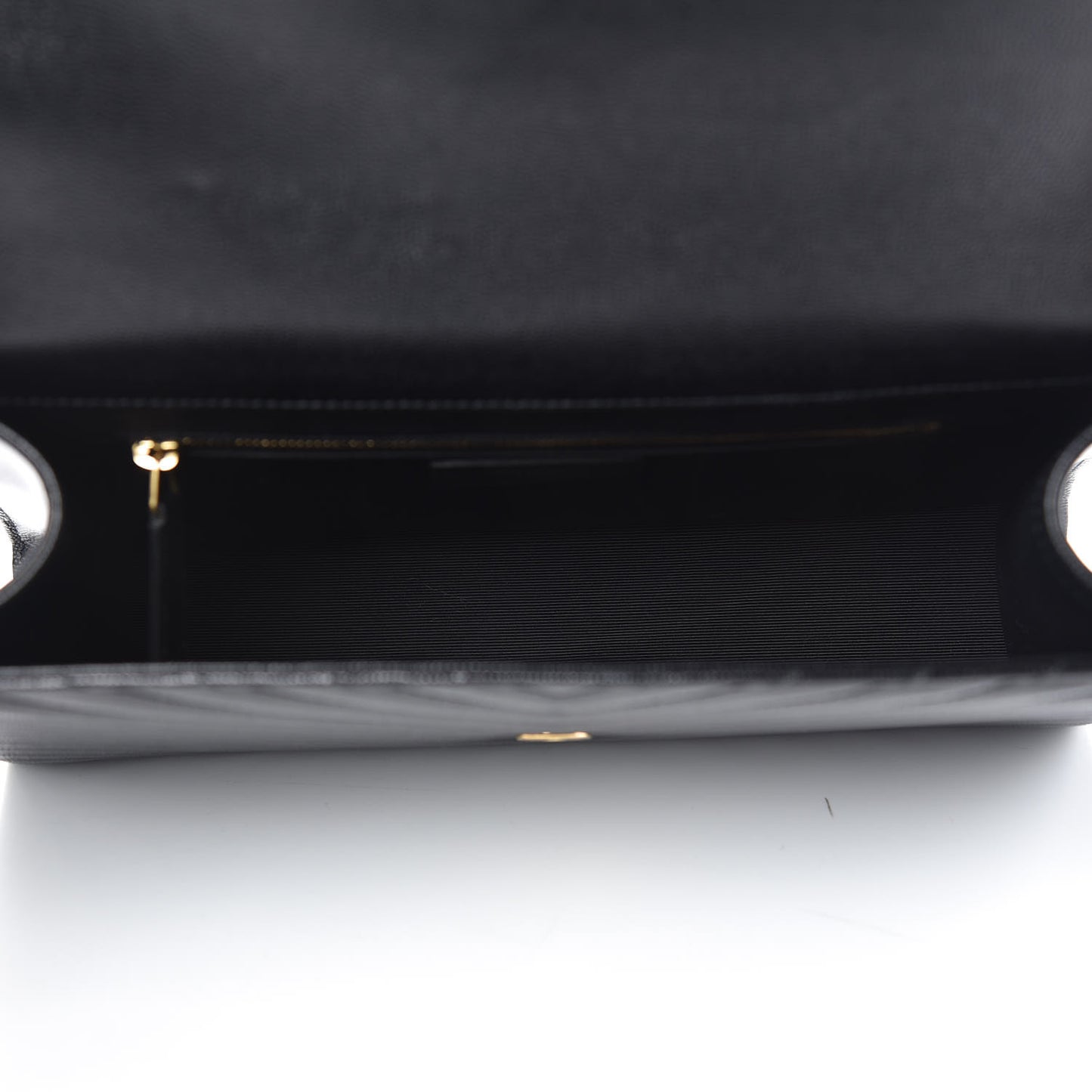 Grain De Poudre Matelasse Chevron Large Monogram Satchel Black