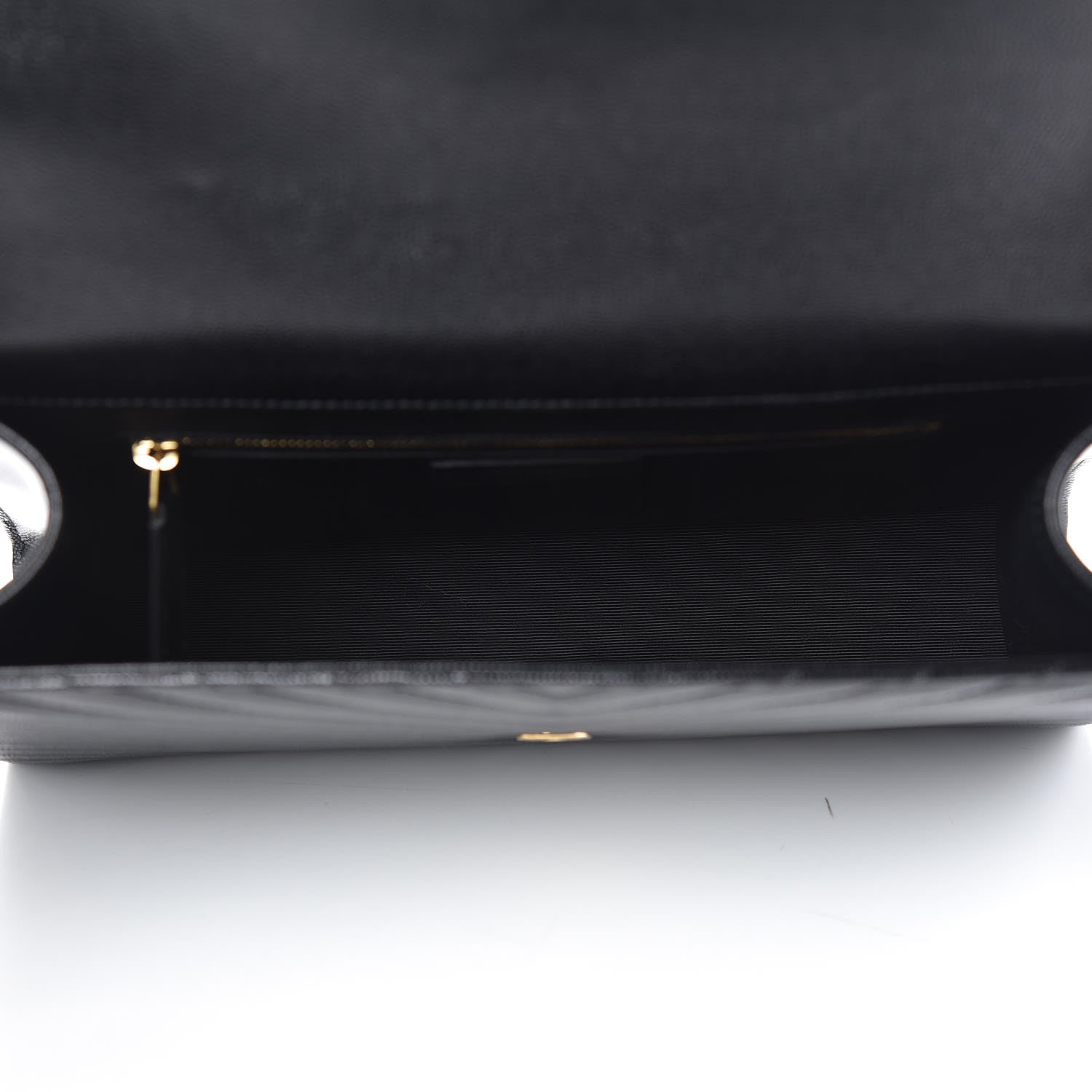 Saint Laurent Grain De Poudre Matelasse Chevron Large Monogram Satchel Black 5 of 9